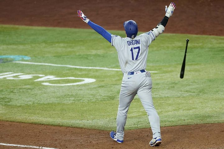 2試合連続の12号3ランを放った、ドジャース・大谷翔平（C）Getty Images