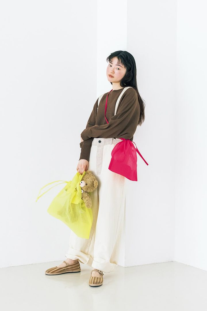 mate-monoのバッグで着こなし