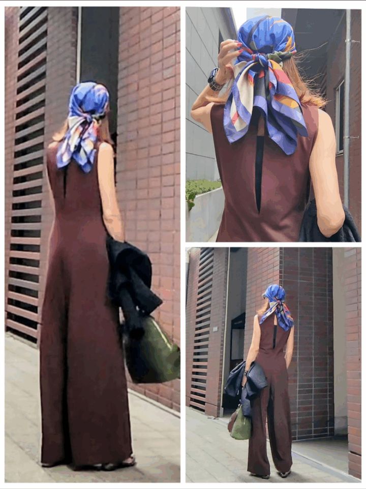 reikoさんスカーフをターバンのように巻く使い方
