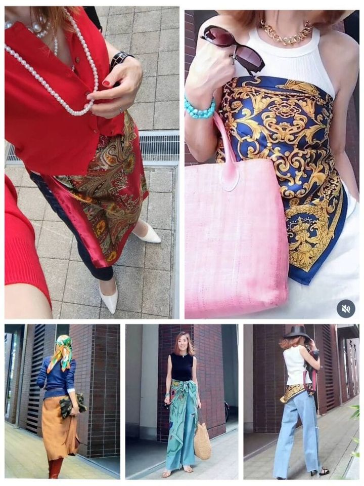 reikoさんのスカーフの使い方