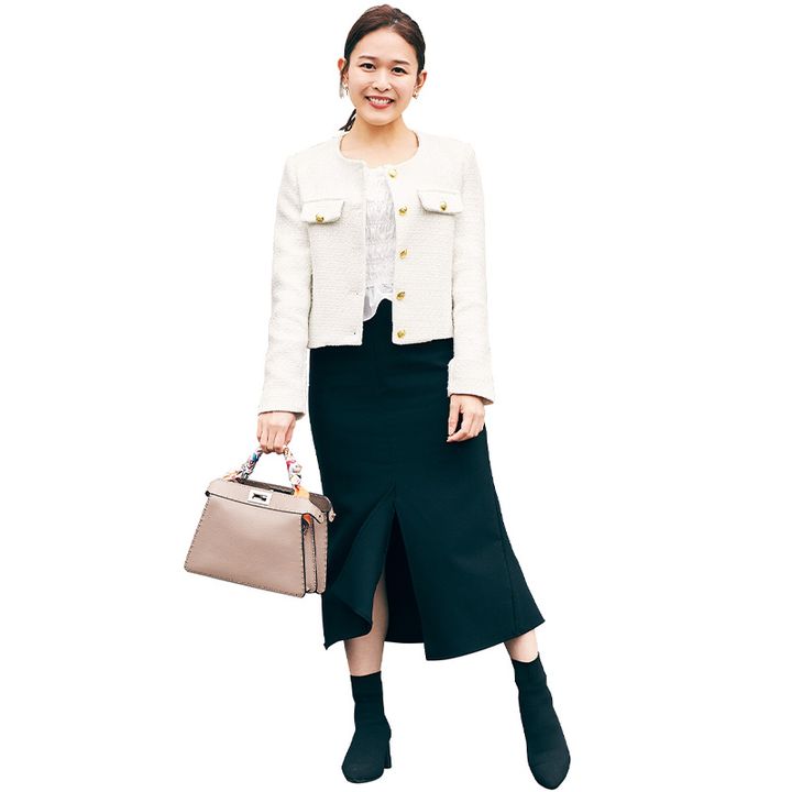 幼稚園ママは韓国ブランドBENITOの白JKの力を借りて上品なコーデを完成