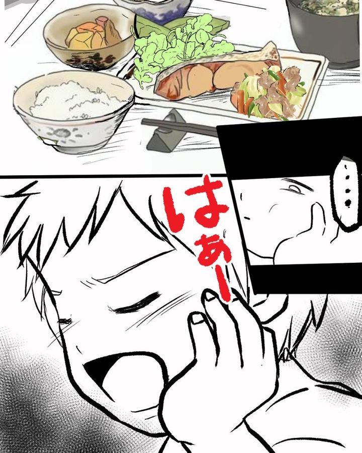 漫画「つべこべ言わず何でも食え!!」のカット（とらんさん提供）