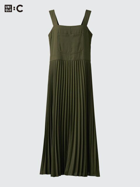 2025ユニクロレディース値下げプリーツストラップワンピース