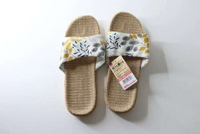 ダイソー 外でも履けるスリッパ（ジュート入、プリント、22cm－24cm） パッケージ