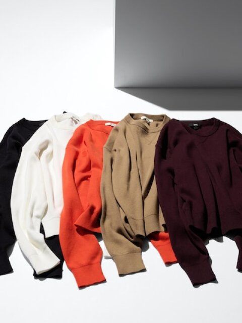 ユニクロ スムースコットンクルーネックセーター 5色展開