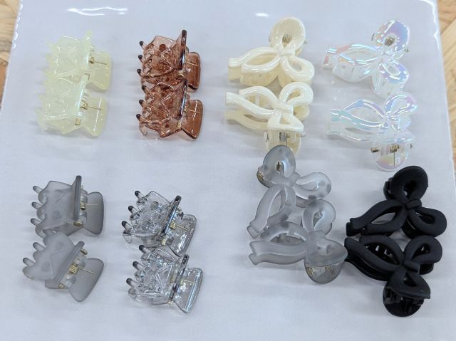 リボンミニヘアクリップ8P