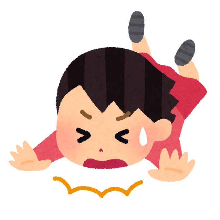 転ぶ子供のイラスト（女の子） | かわいいフリー素材集 いらすとや