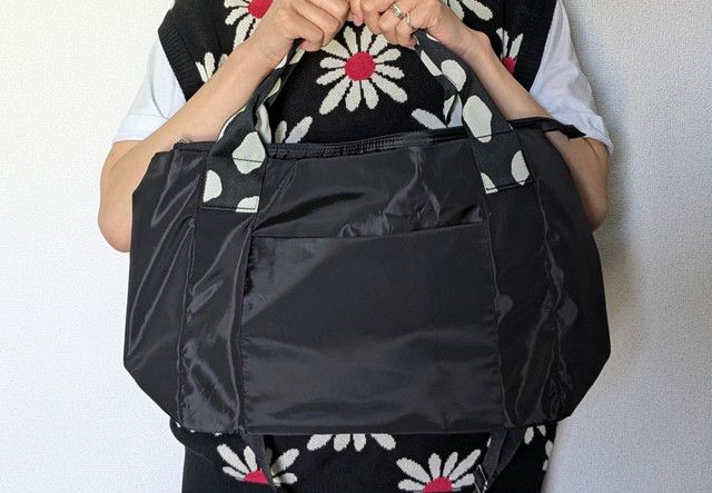 イアパピヨネダルメシアンバッグMサイズトートバッグとして持ったところ