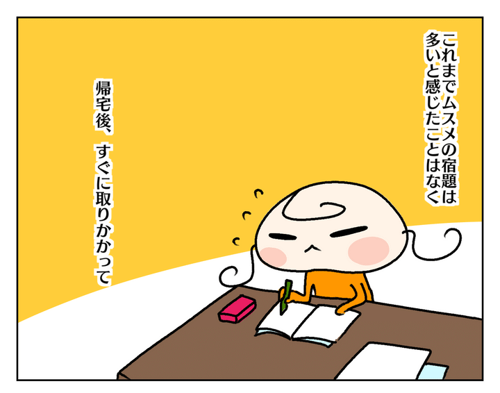 これまで長女ムスメの宿題について、多いと感じたことはなく…。