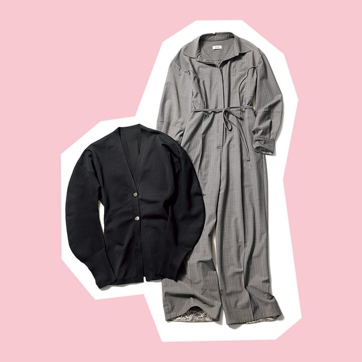 リタンのシックなオールインワンとVネックカーディガン