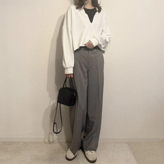 2025春夏ユニクロレディース感動ワイドパンツお手本コーデ