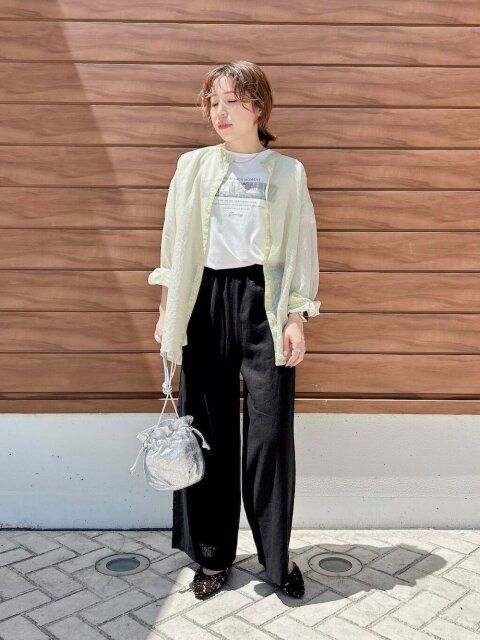 シアーシャツのコーデ5