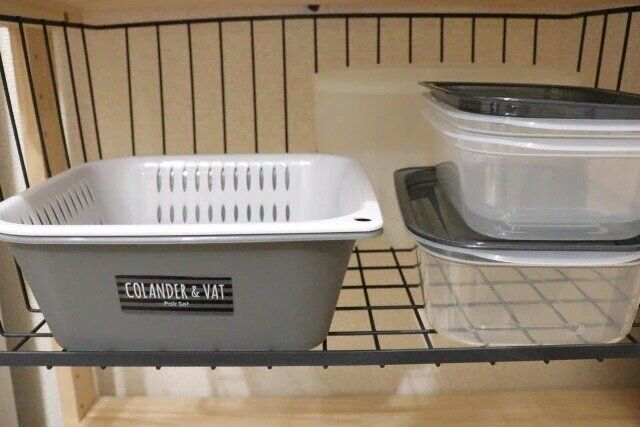 セリアのザル・バット ペアセットは収納しやすく使いやすい