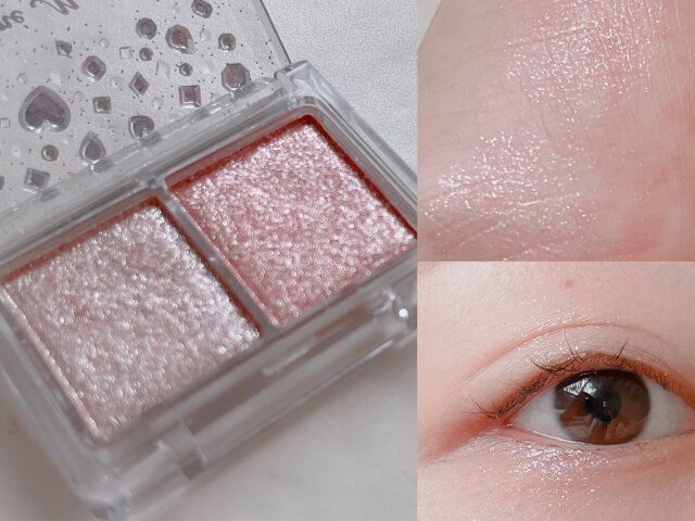 キャンメイク ラメマニア 02 ピンクプードル 手に付けて発色確認