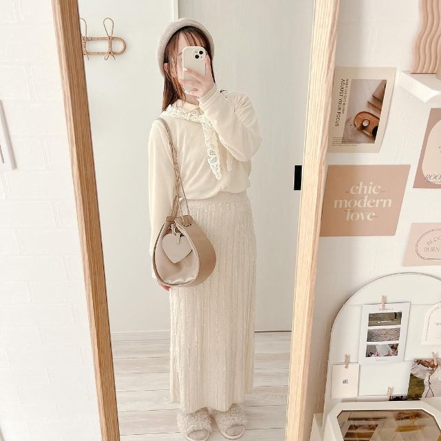 DC＊フリンジスカートを着たコーデ