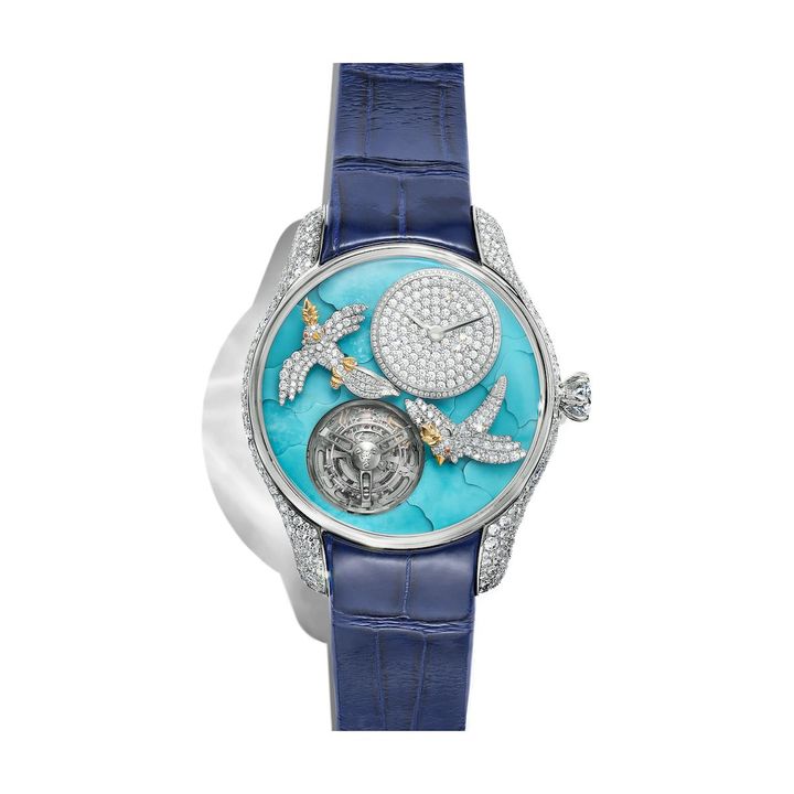 「ジャン・シュランバージェ バイ ティファニー」バード オン ア フライングトゥールビヨン（WG×YG×ダイヤモンド、ケース径39mm、手巻き）※世界限定25本 ￥47,850,000／TIFFANY & Co.