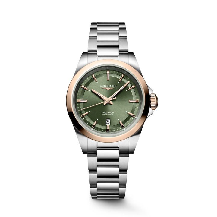 コンクエスト（SS×PGキャップ、ケース径30mm、自動巻き）￥468,600／LONGINES