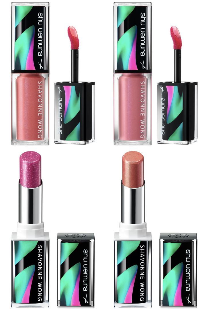 〈上左から〉キヌケアグローアップ グリーム ピンク フィルター、フューシャ ラッシュ 各￥5,060 〈下左から〉キヌケアヌード グリーム VR ライラック、AR ヌード 各￥5,060（すべて5月14日より公式オンラインショップ、表参道旗艦店先行、5月16日より全国限定発売） ©SHAVONNEWONG