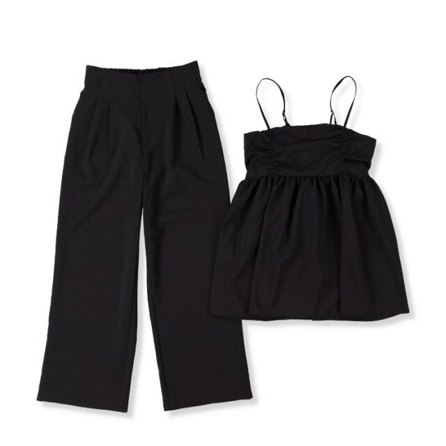 しまむらのビスチェとワイドパンツ