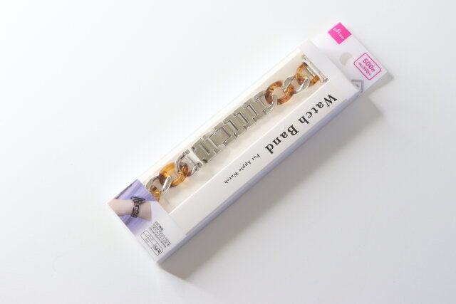 ダイソーのアップルウォッチバンド（メタル＆べっ甲調）のビジュアル