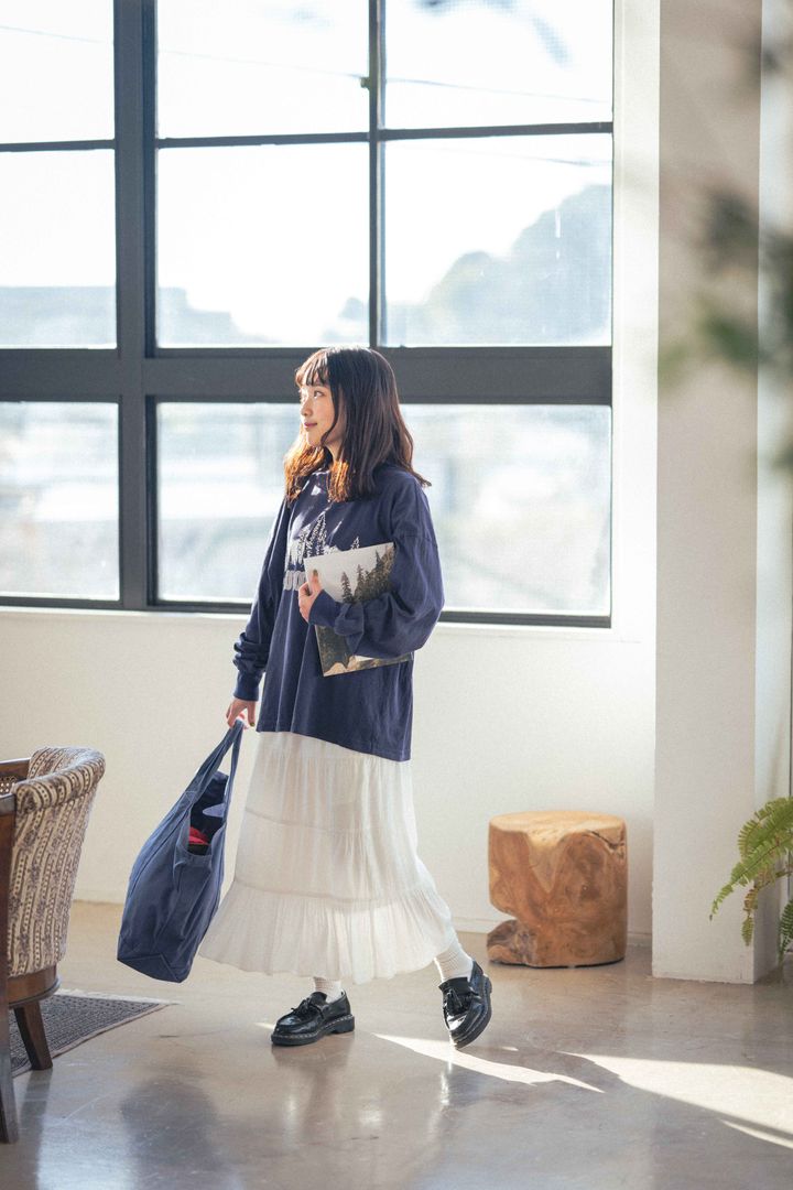 季節の変わり目はやっぱりロンT。何を合わせるのが今の気分？【FUDGE FRIEND おしゃれさんの毎日コーディネート vol.533｜大島花菜】