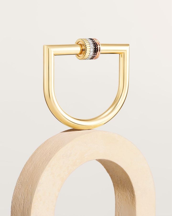 「キャトル クラシック」バングル（YG×PG×WG×ダイヤモンド×ブラウンPVD）￥7,854,000（予定価格）