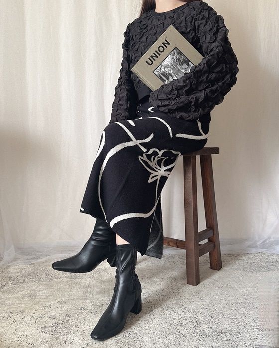 しまむら「ライン花柄JQスカート」