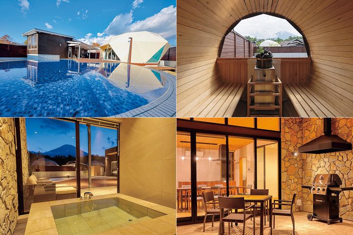 プライベートヴィラグランピング富士山中湖のプールや温泉などの設備