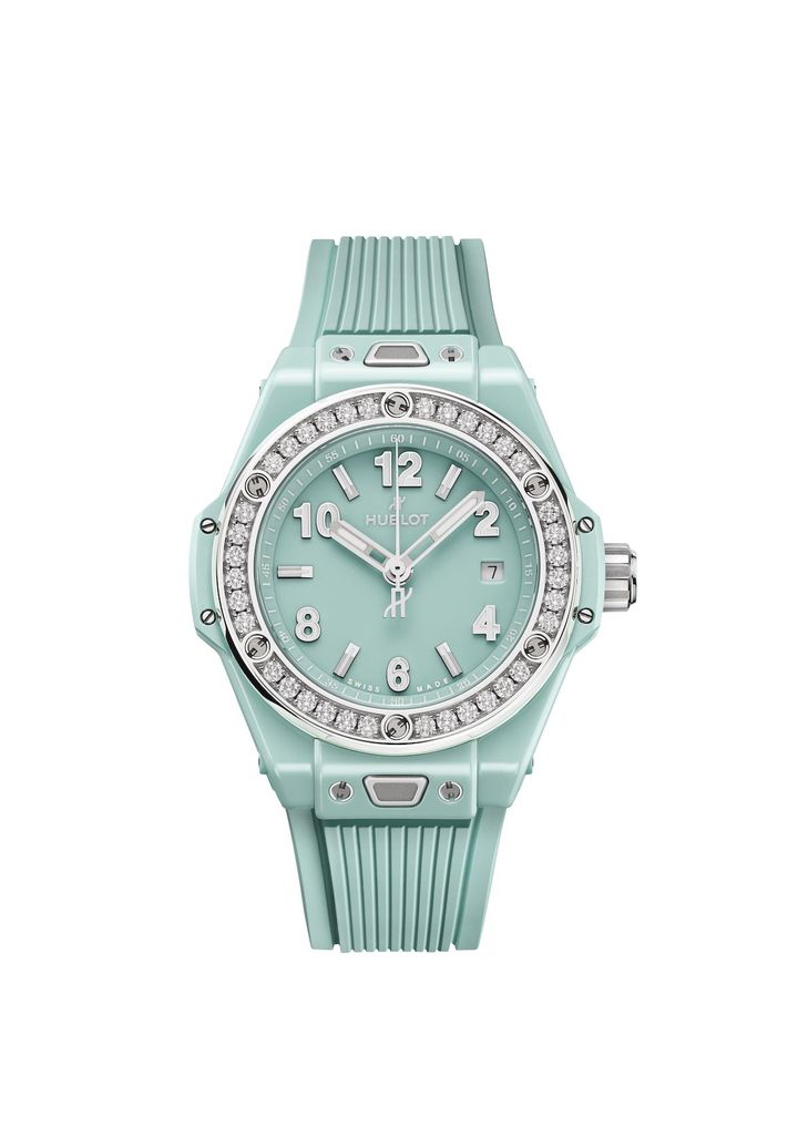 「ビッグ・バン ワンクリック ミントグリーンセラミック ダイヤモンド」（セラミック×ダイヤモンド、ケース径33mm、自動巻き）￥2,398,000