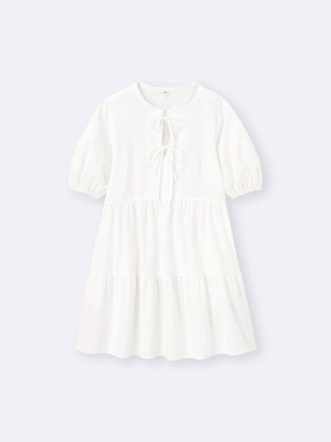 GUのコットンティアードミニワンピース