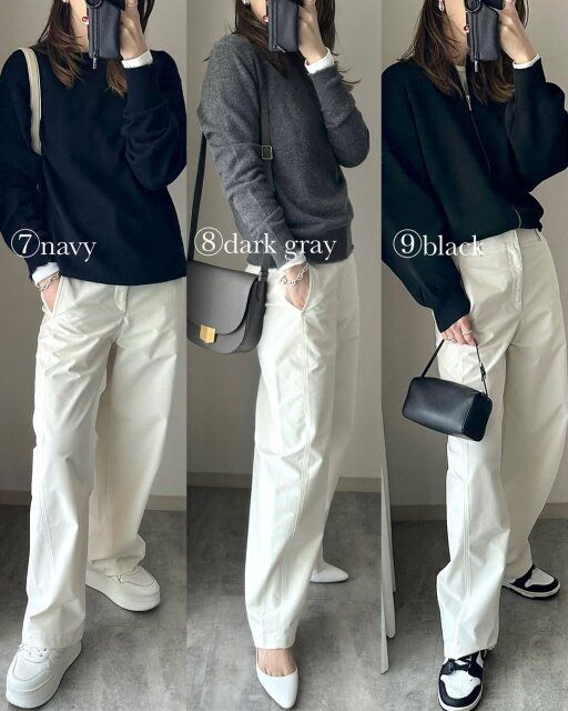 ユニクロのジャージーバレルレッグパンツのコーデ3