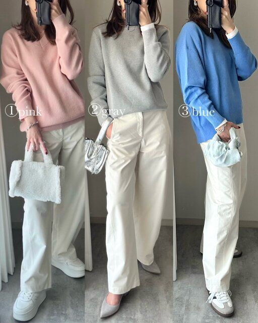 ユニクロのジャージーバレルレッグパンツのコーデ1