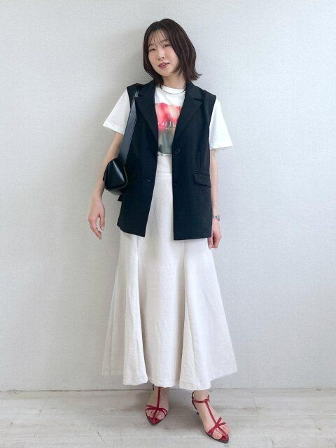 白Tシャツコーデ4