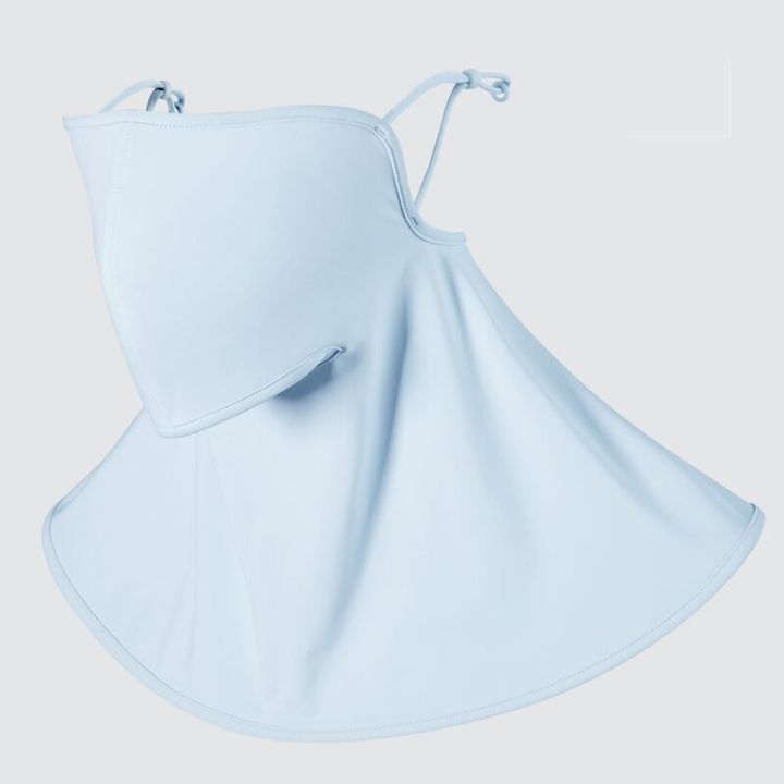 ユニクロ UVカット率90%のエアリズムのフェイスカバー ブルー