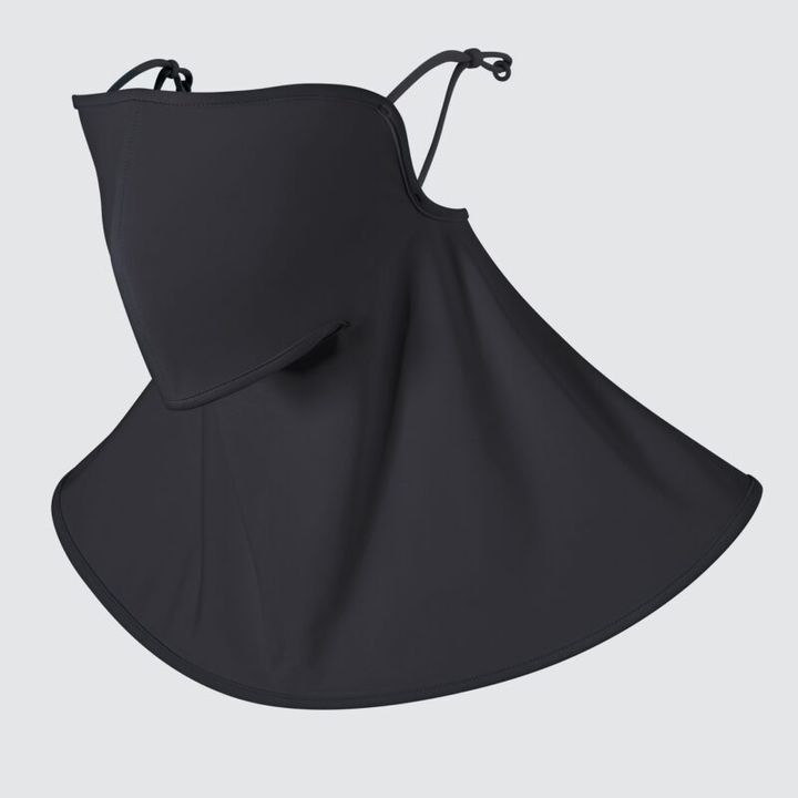 ユニクロ UVカット率90%のエアリズムのフェイスカバー 黒