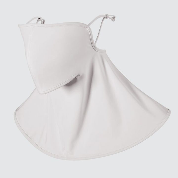 UVカット率90%（UPF50+）のエアリズムのフェイスカバー ベージュ ユニクロ