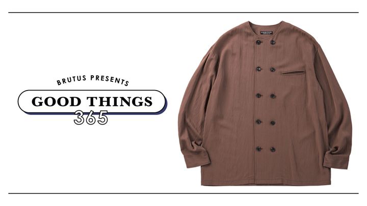 〈ソウシオオツキ〉のノーカラーシャツジャケット