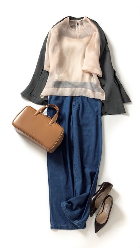 シアーブラウス着まわし