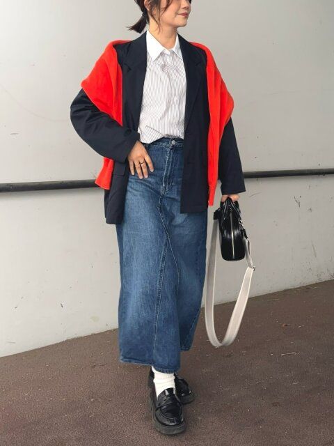 デニムスカートコーデ1