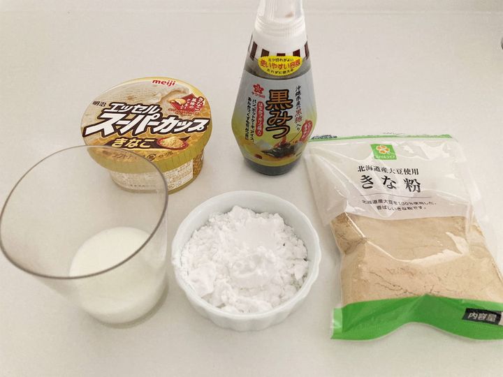 きなこわらび餅の材料