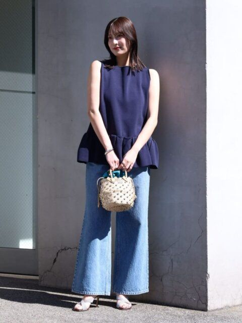 ワイドデニムのコーデ3