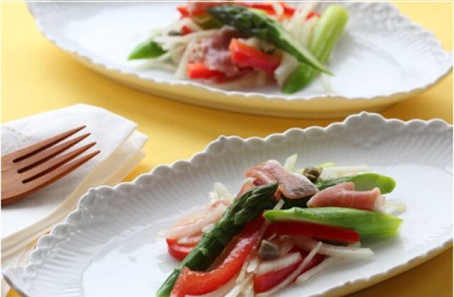 グリーンアスパラガスと生ハムのマリネ