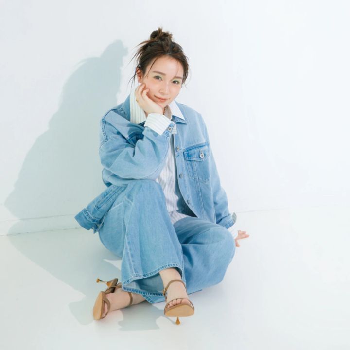 守屋麗奈さん デニムジャケットを着る日のメイク