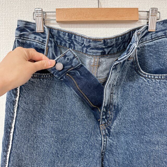 GU バレルレッグジーンズ 66 BLUE ウエスト部分