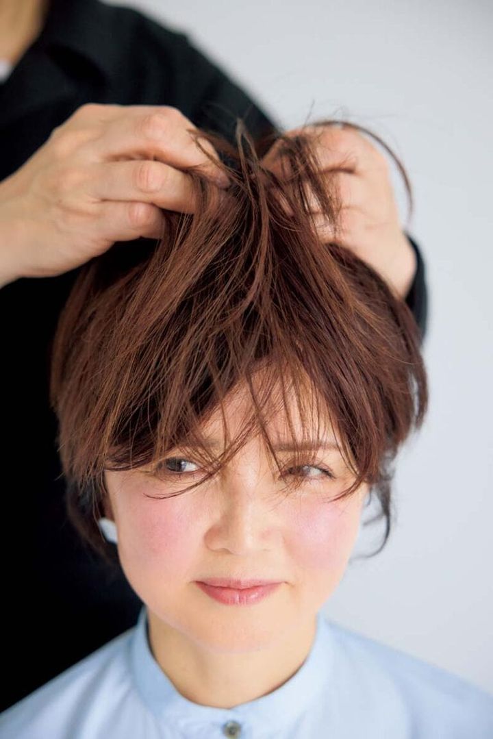 【3】ワックスを揉み込んでトップの膨らみキープ