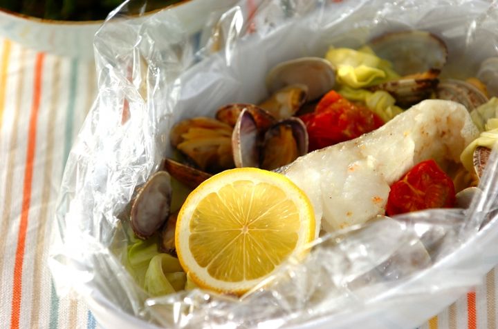 電子レンジで！ タラのローストバッグ蒸し