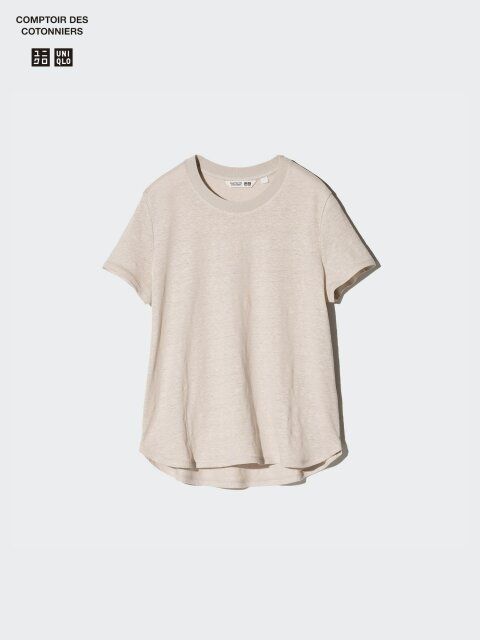 2025春夏ユニクロ女性おすすめリネンクルーネックT