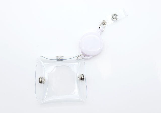 PVCリール付ストラップポーチ6×6cm デザイン