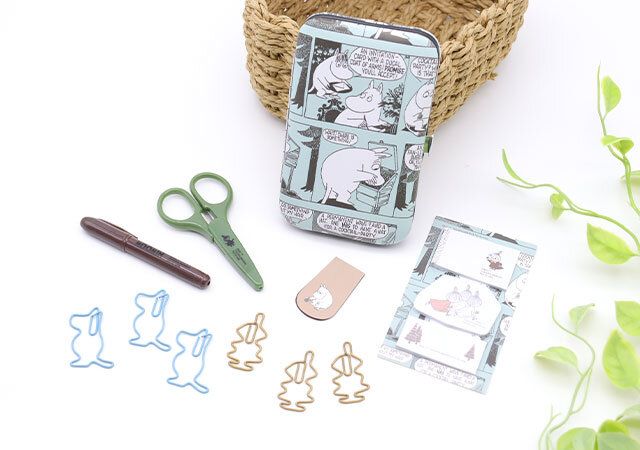 宝島社リンネル7月号増刊のムーミンの携帯できる文具7点セット1