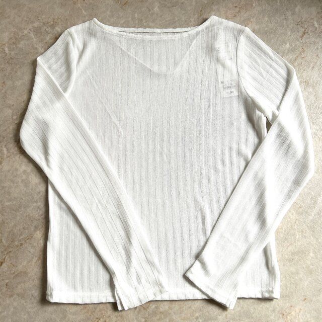 GU シアーリブプルオーバー OFF WHITE